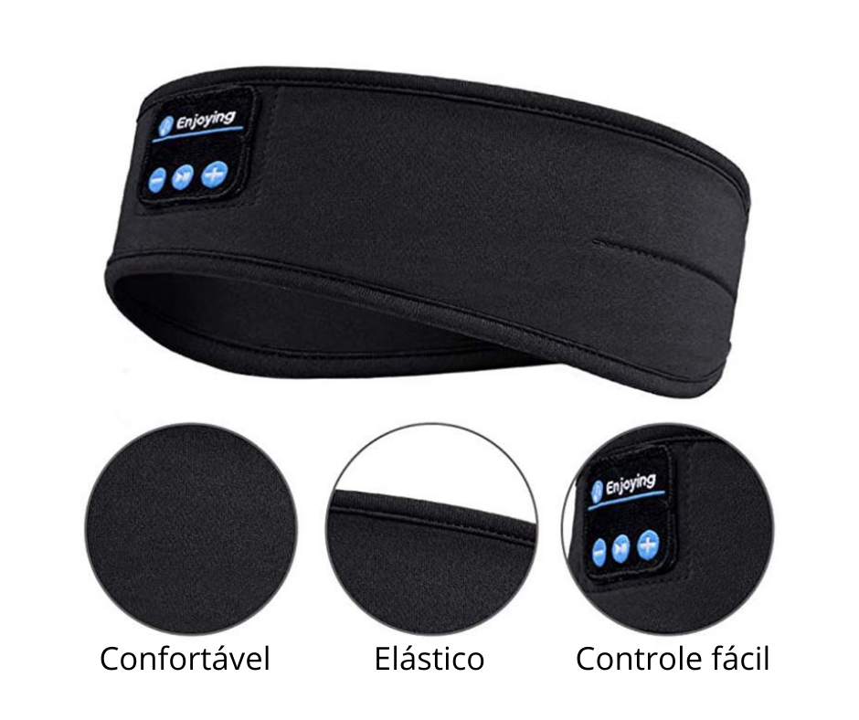 Faixa de cabeça com fones de ouvido bluetooth, para dormir e correr